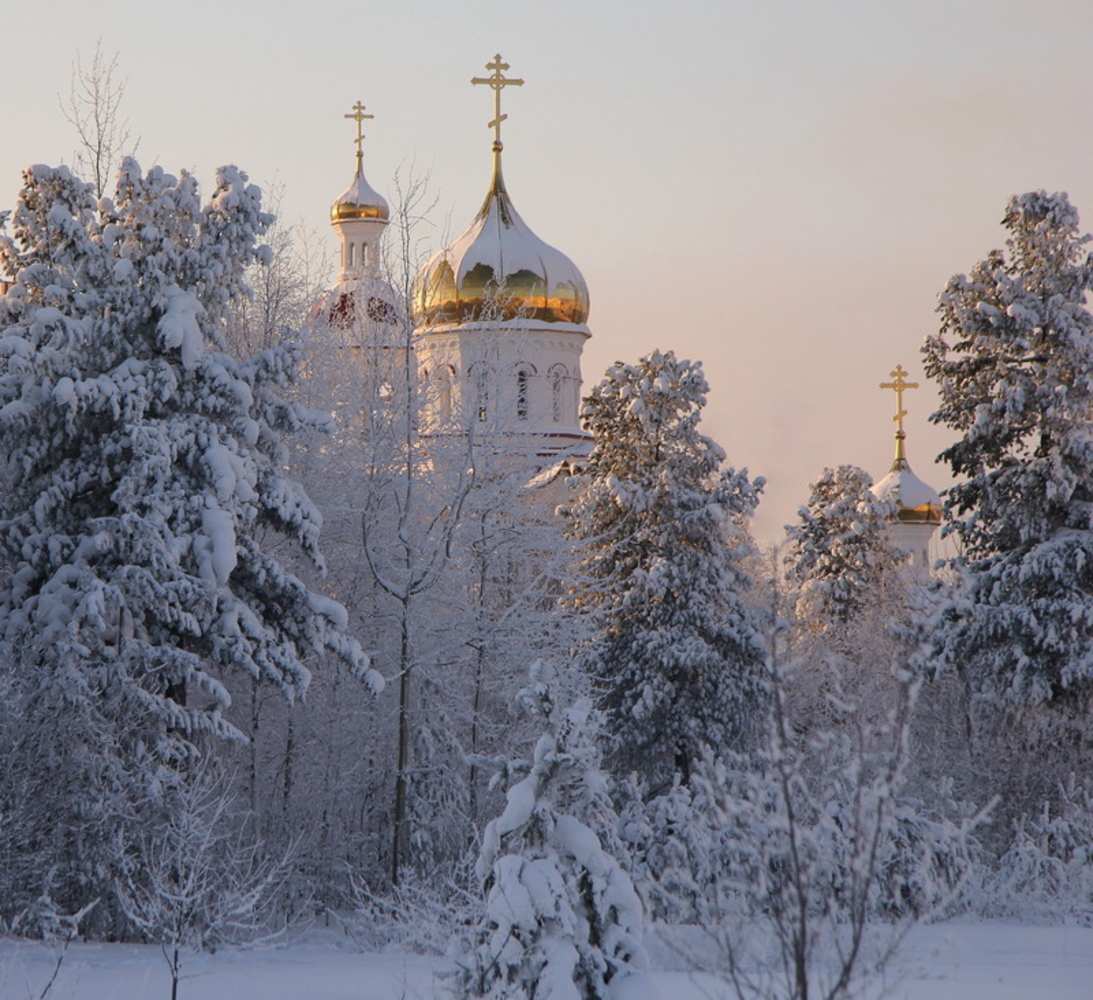 Зимний храм красивое