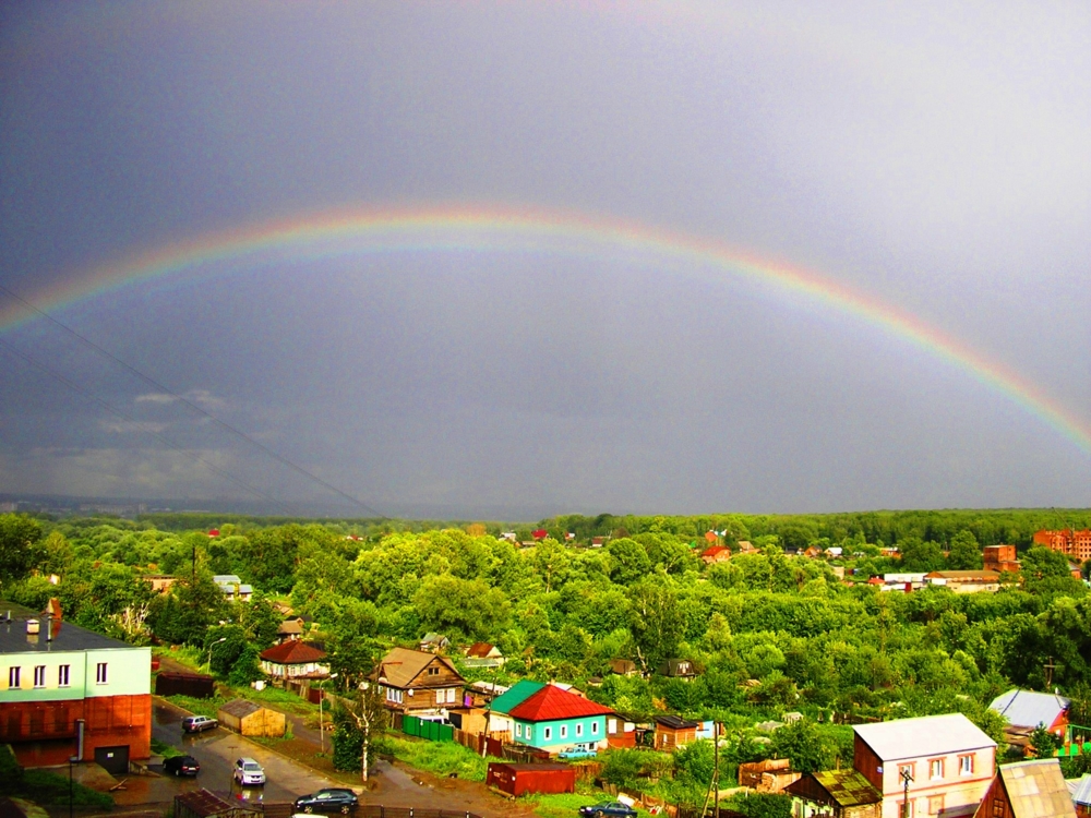 Фото радуги в небе после дождя настоящее