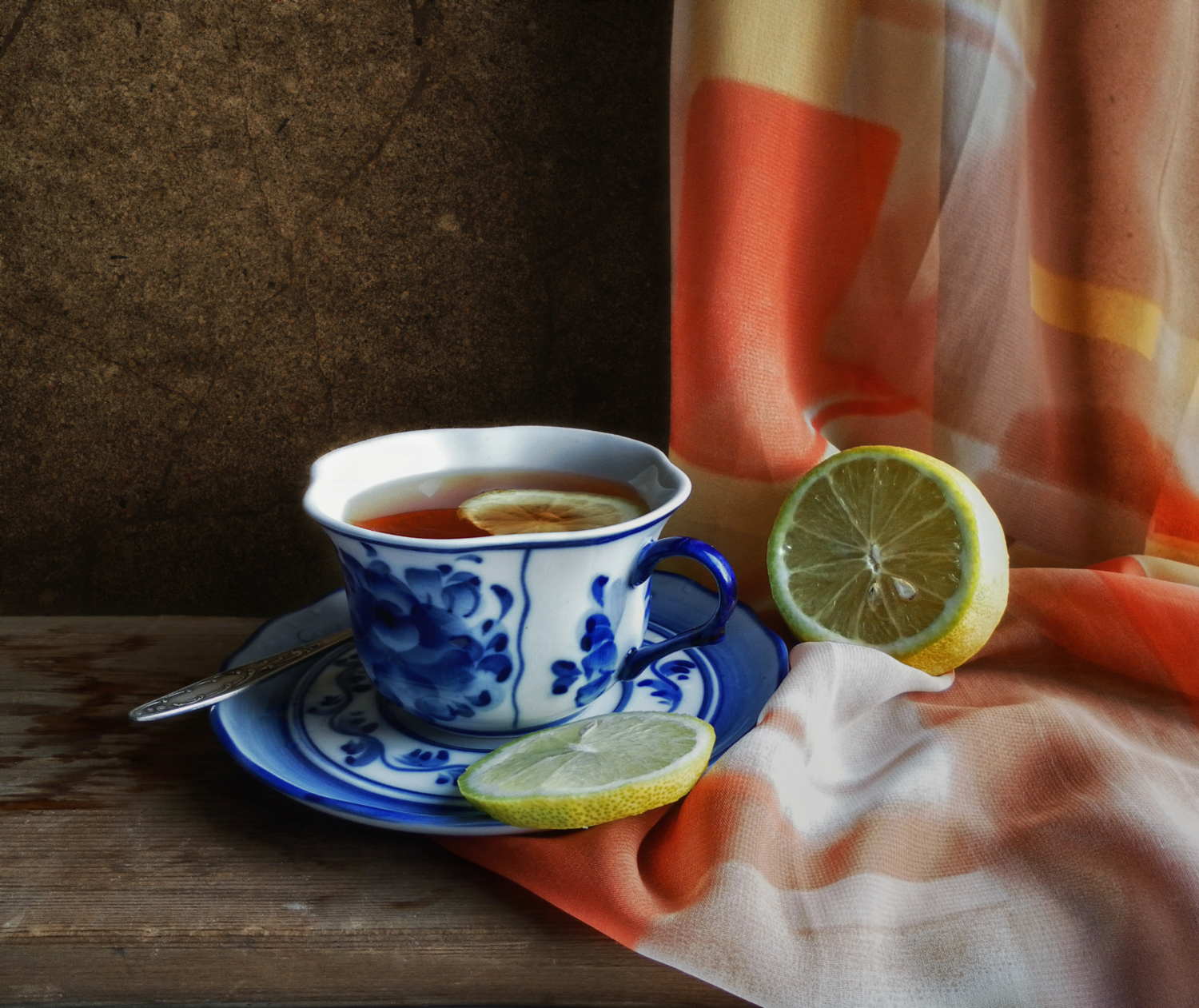 Фото кружка чая с лимоном